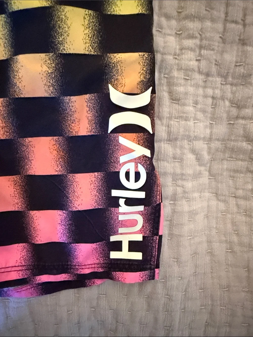 Hurley Black Rainbow Gradient Checkerboard Boardshorts